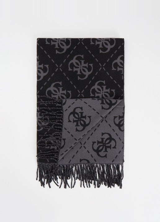GUESS Sjaal met logoprint en franjes 190 x 70 cm