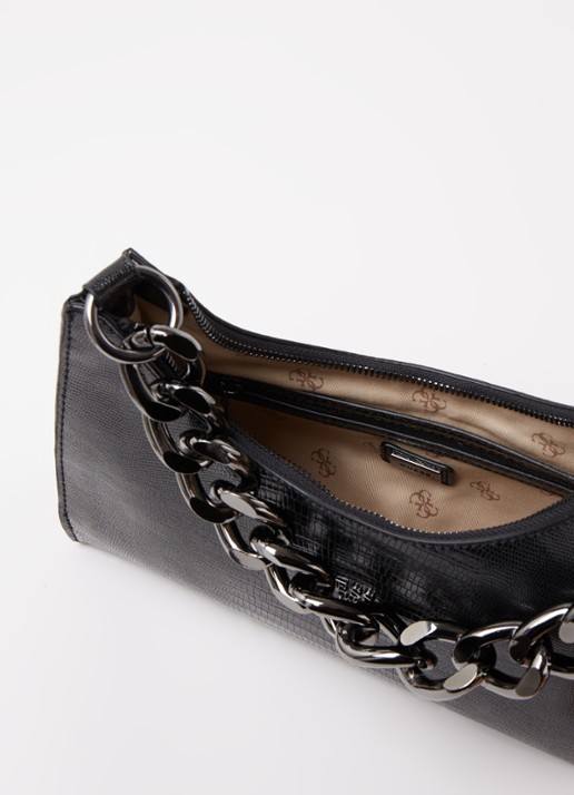 GUESS Tullia handtas met structuur - detail zwart