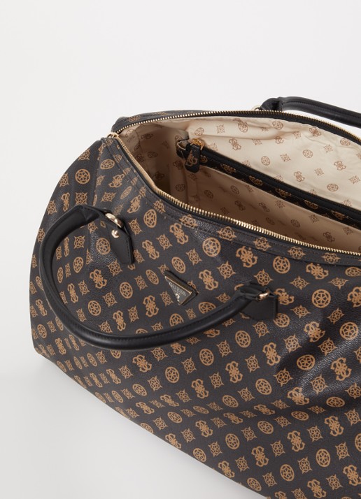 GUESS Wilder weekendtas met logoprint en afneembare schouderriem - detail 2 bruin
