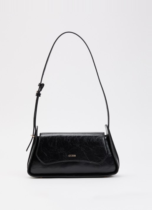 GUESS Xena Flap handtas met logo  - voorkant 5 zwart