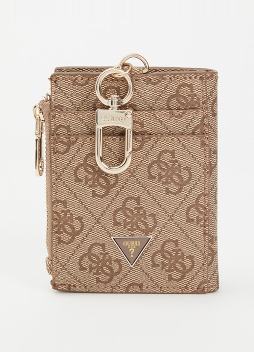 GUESS Zamira 4G portomonee met logoprint en sleutelkoord