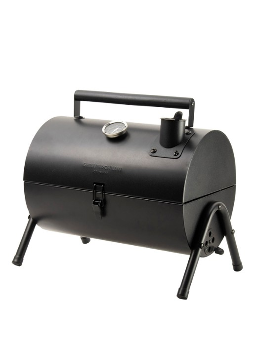 Gusta Smoker & Grill King 2-in-1 rookoven & houtskool barbecue - voorkant 2 zwart