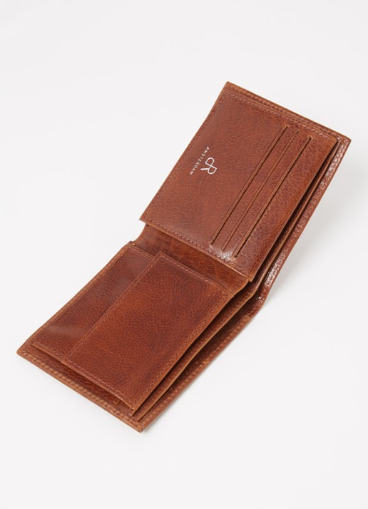 H.J. de Rooy Amsterdam Billfold portemonnee van leer - voorkant 2 cognac