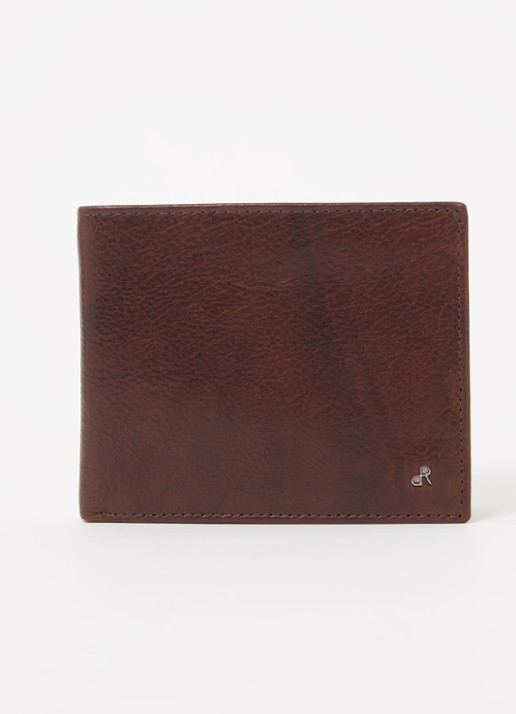 H.J. de Rooy Amsterdam Billfold portemonnee van leer - voorkant donkerbruin