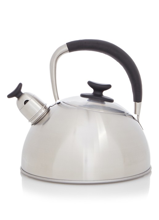 Habonne Forte fluitketel 2 liter - voorkant zilver