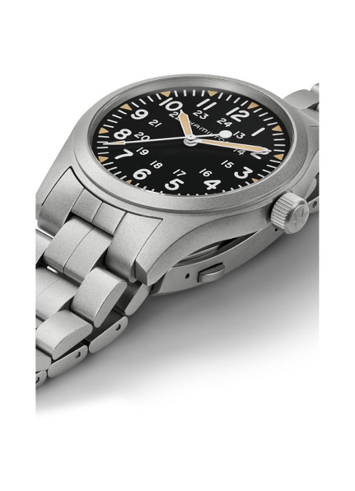 Hamilton Khaki Field horloge H69529133 - detail zilver