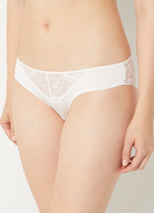 Hanro Azelia slip van kant met details van satijn