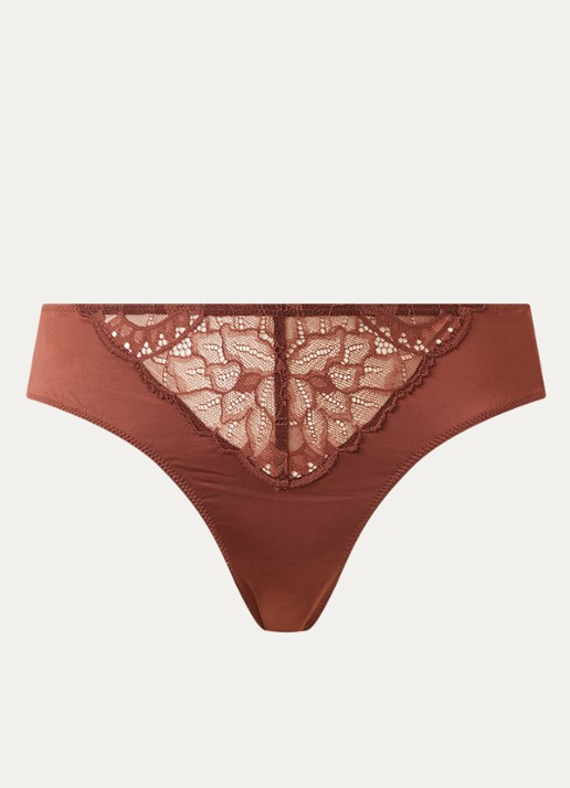 Hanro Azelia slip van kant met details van satijn