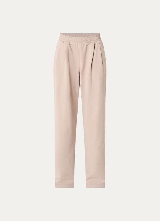 Hanro High waist wide fit loungebroek met steekzakken - voorkant 2 beige