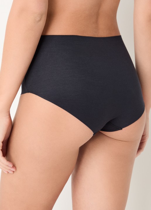 Hanro High waisted naadloze slip - achterkant zwart