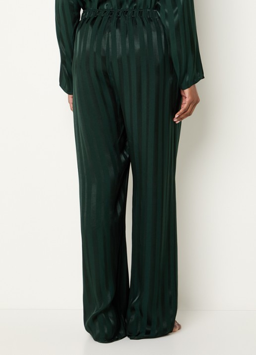 Hanro Indra pyjamabroek met streepprint - achterkant 4 groen
