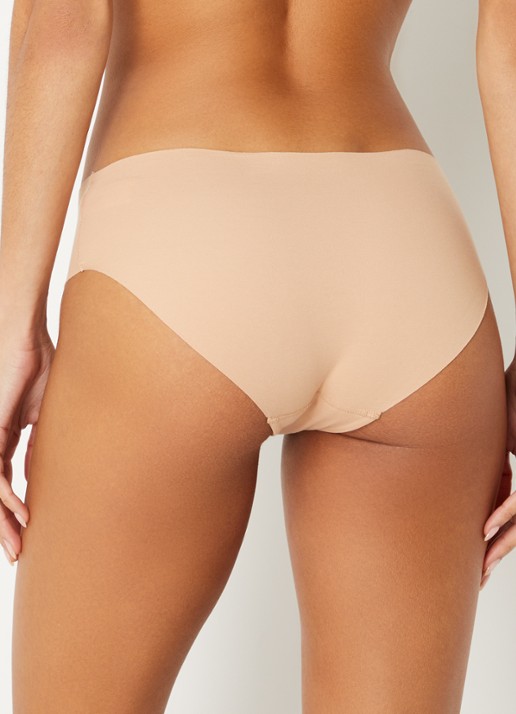 Hanro Invisible Cotton naadloze slip - achterkant 4 beige