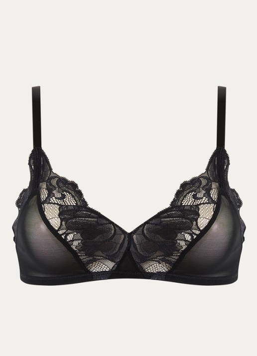 Hanro Lysia voorgevormde bralette van mesh met kant