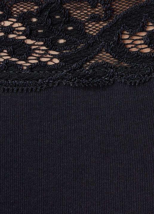 Hanro Moments slip met kant - detail 3 zwart
