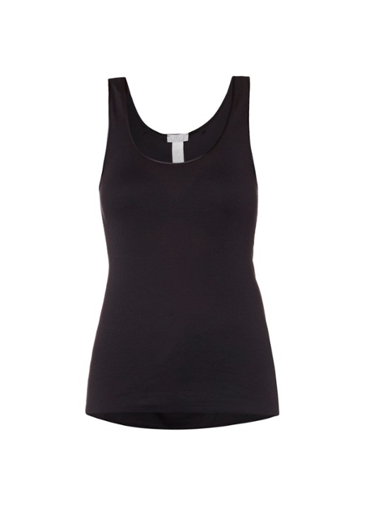 Hanro Naadloos singlet met ronde hals - voorkant 2 zwart
