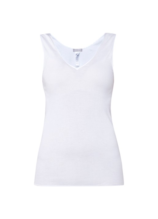 Hanro Naadloos singlet van katoen - voorkant wit