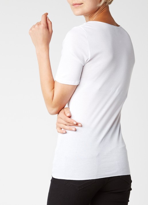 Hanro Naadloos T-shirt met ronde hals - achterkant wit