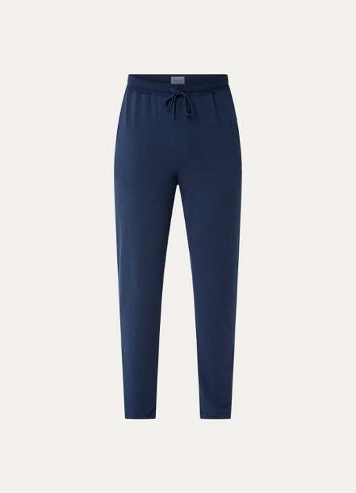 Hanro Pyjamabroek met steekzakken - voorkant donkerblauw