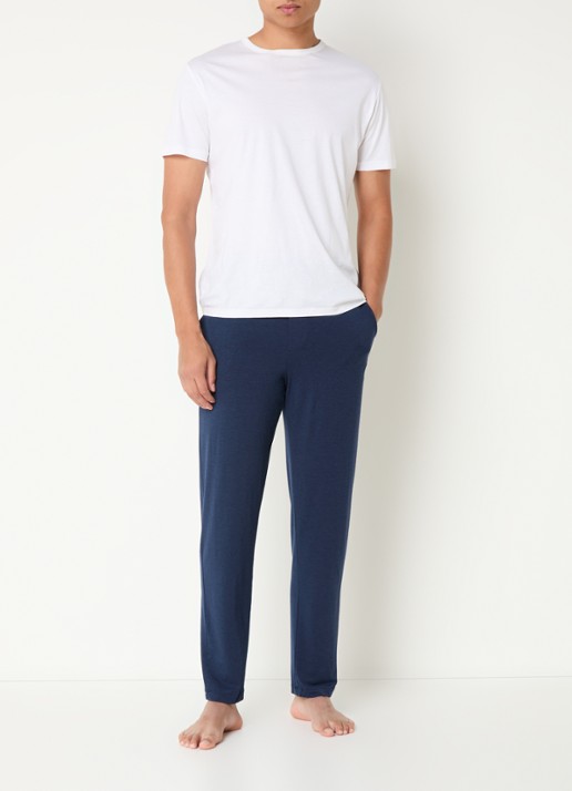 Hanro Pyjamabroek met steekzakken - voorkant 2 donkerblauw