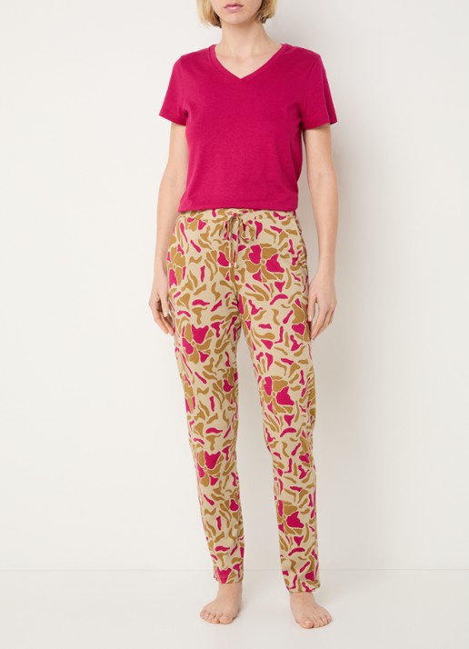 Hanro Pyjamabroek met trekkoord - voorkant 2 donkerbeige