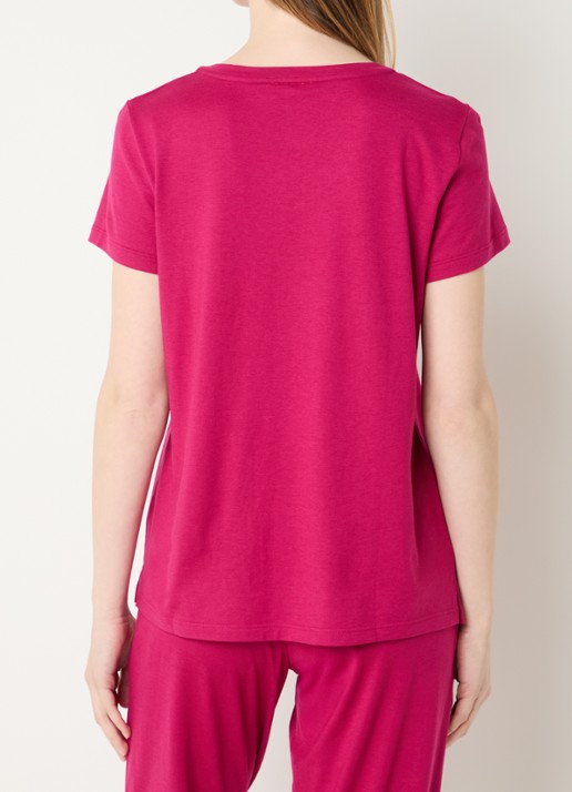 Hanro Pyjamatop met V-hals - achterkant 3 beige