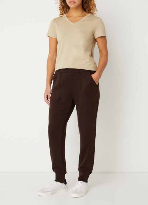 Hanro Pyjamatop met V-hals - voorkant 4 khaki