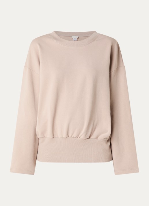 Hanro Sweater met ronde hals - voorkant beige