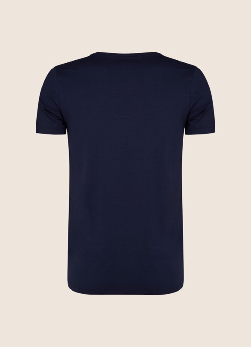 Hanro T-shirt met stretch en V-hals - achterkant donkerblauw