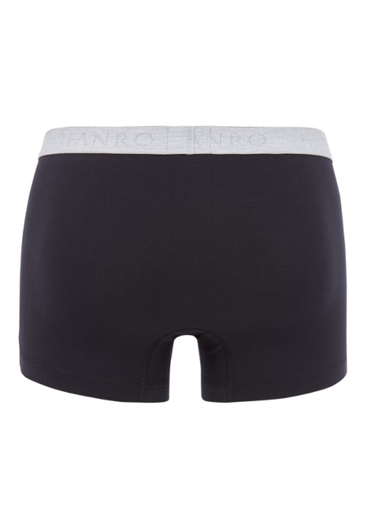 Hanro Trunk Cotton Essentials boxershorts in uni in 2-pack - achterkant 2 zwart