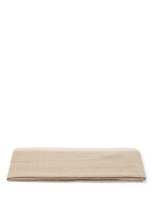 Haomy Havana tafelloper in linnenblend 48 x 160 cm  - voorkant wit