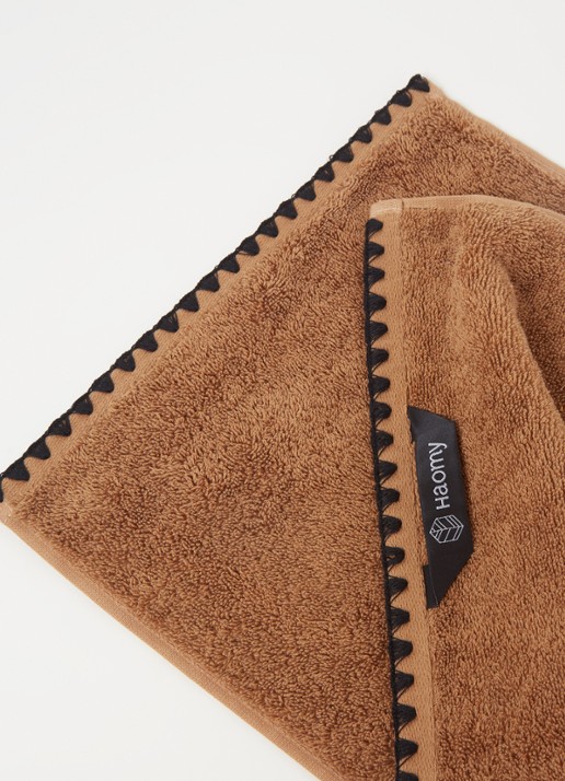 Haomy Issey keukendoek van katoen 30 x 50 cm - voorkant 2 cognac