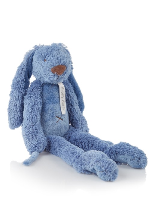 Happy Horse Deep Blue Richie konijn muziekknuffel 40 cm - voorkant blauw