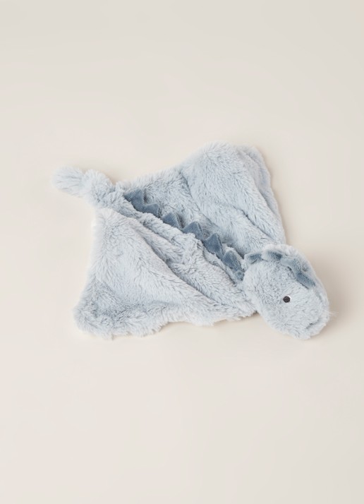 Happy Horse Din Don Tuttle dinosaurus knuffeldoekje 32 cm - voorkant 2 lichtblauw