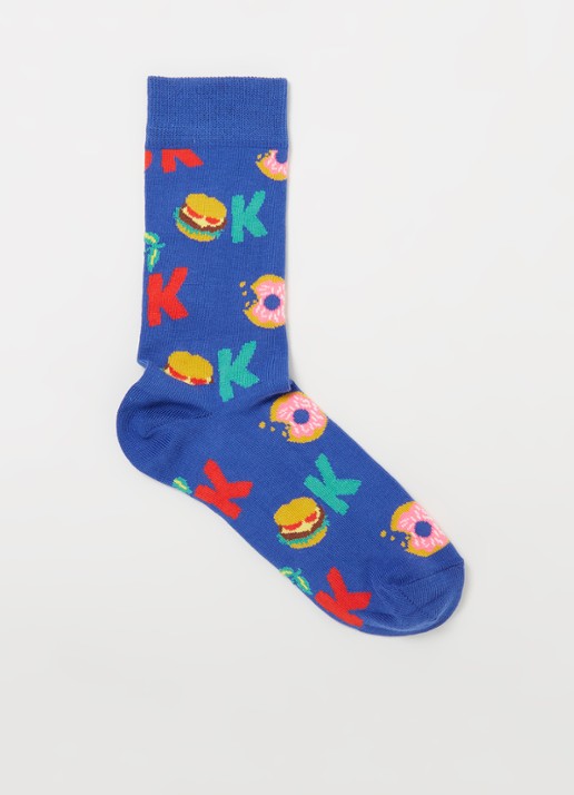 Happy Socks Its Ok sokken met print - voorkant blauw