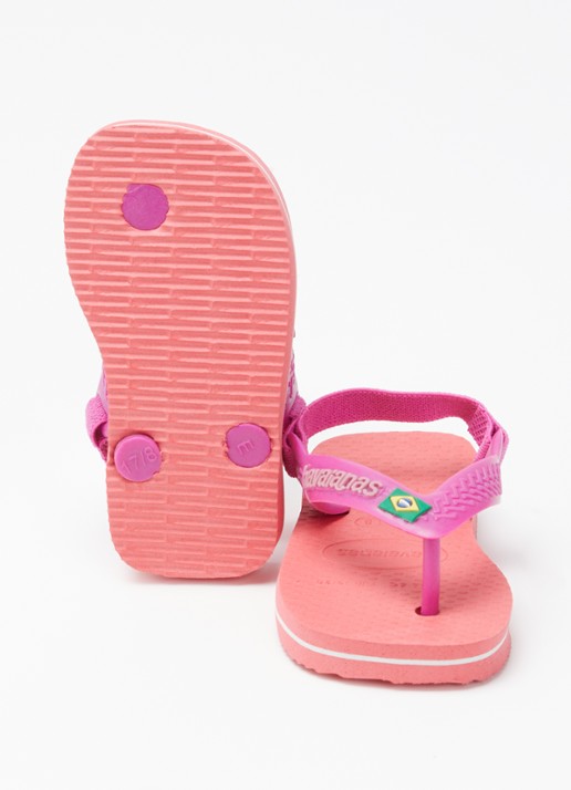 Havaianas Brasil slipper met enkelband - detail 4 koraalroze
