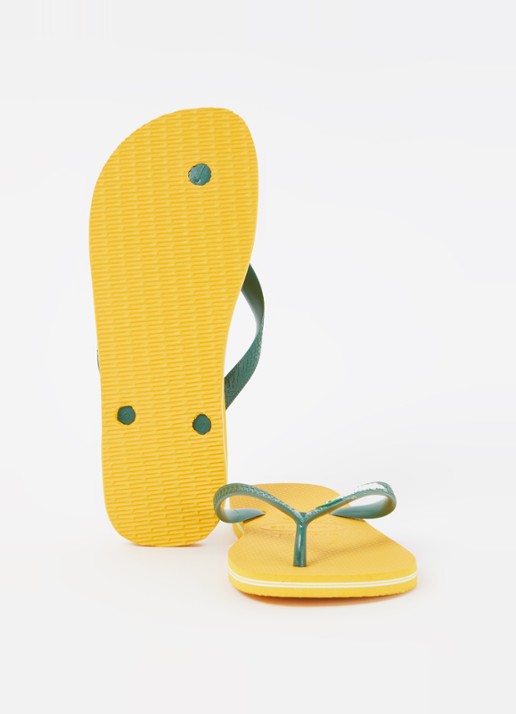 Havaianas Brasil slipper met logo - detail 4 geel