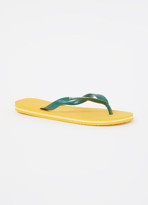 Havaianas Brasil slipper met logo - voorkant 2 geel