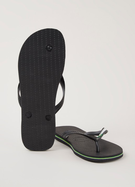 Havaianas Brasil slipper met logo - detail 4 zwart