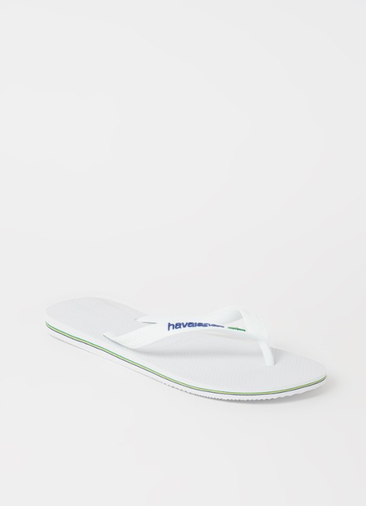 Havaianas Brasil slipper met logo - voorkant 2 wit