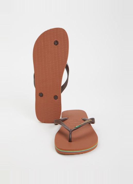 Havaianas Brasil slipper met logo - detail 2 roestbruin