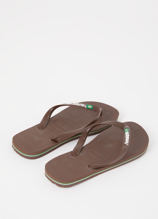 Havaianas Brasil slipper met logo - achterkant 3 donkerbruin