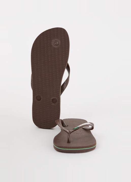 Havaianas Brasil slipper met logo - detail 4 donkerbruin