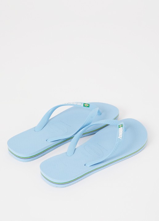 Havaianas Brasil slipper met logo - achterkant 4 lichtblauw