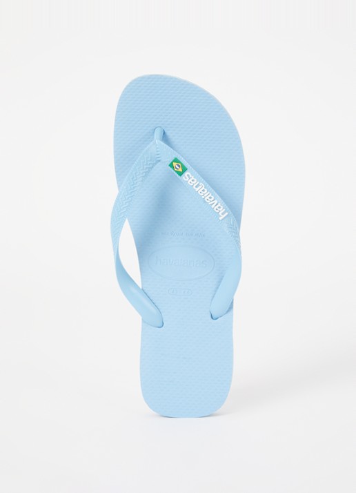 Havaianas Brasil slipper met logo - voorkant lichtblauw