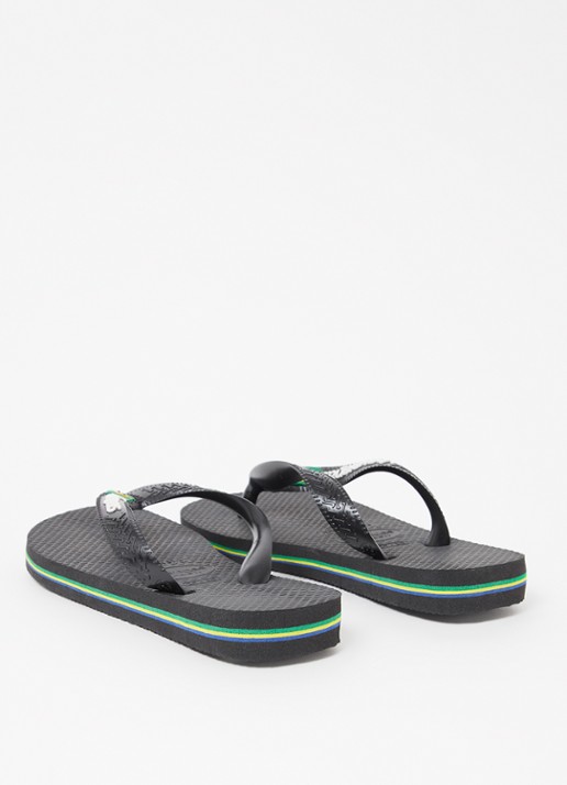 Havaianas Brasil slipper met logo - achterkant 3 zwart
