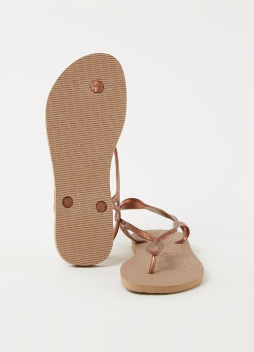 Havaianas Luna sandaal met logo - detail 2 roségoud
