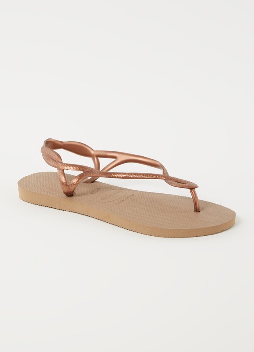 Havaianas Luna sandaal met logo - voorkant 4 roségoud