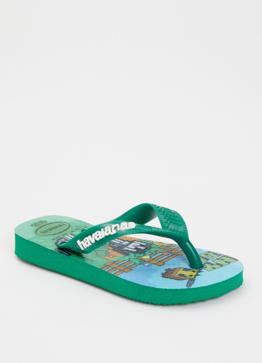 Havaianas Minecraft slipper met logo  - voorkant 3 groen