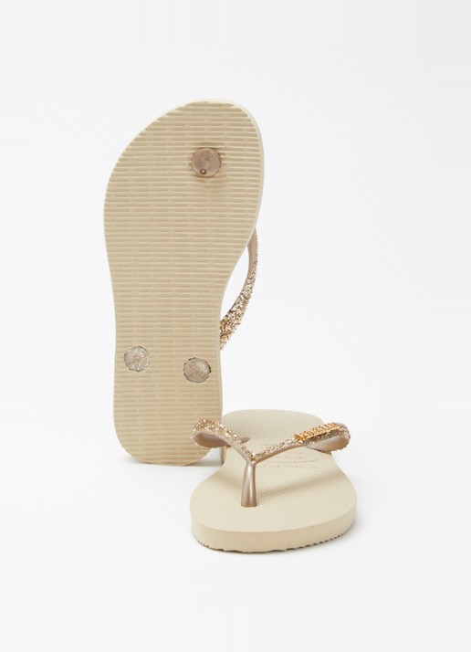 Havaianas Slim Glitter II slipper met glitter - detail 3 khaki