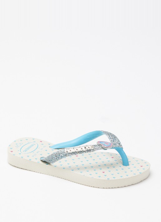 Havaianas Slim Glitter II slipper met glitter - voorkant 4 aquablauw